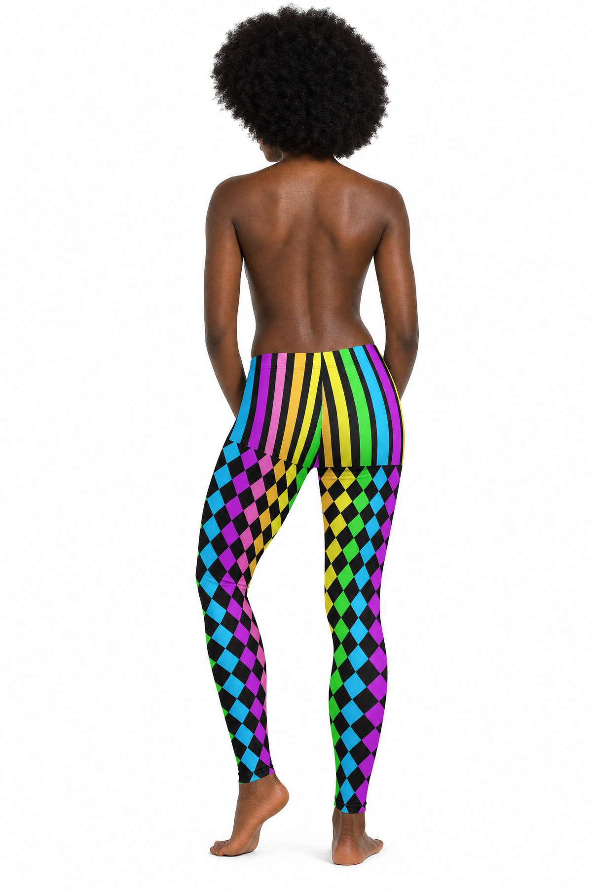 Neon Harlequin Patchwork Leggings